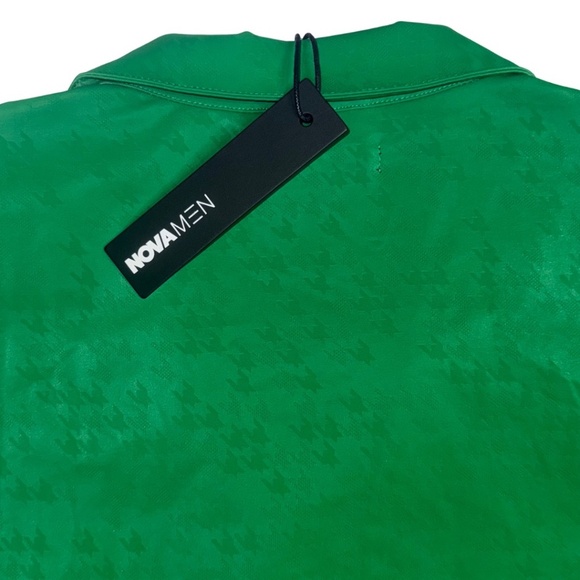 Fashion Nova Men Green Short Sleeve Button-Up NWT - Picture 5 of 7